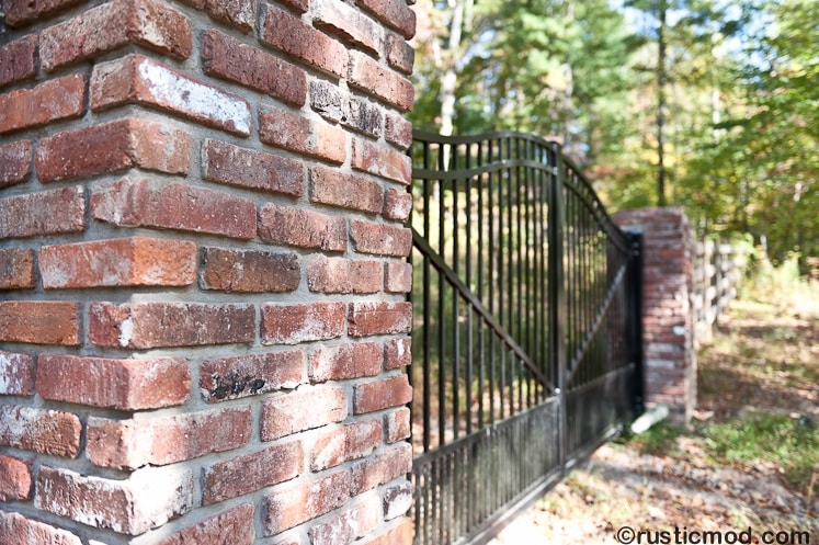 Recycled Red Brick Gate Pillars gate2 British Standard Fence
